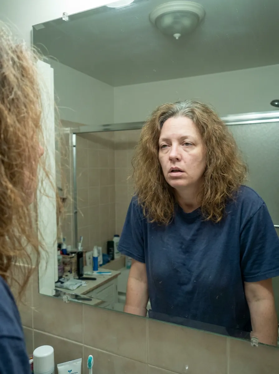 Before — dull, thinning hair